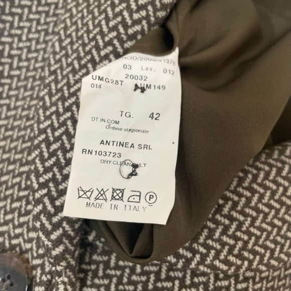 ARMANI COLLEZIONI {6} Blazer Chocolate Brown & Cream Fitted Graphic - Picture 5 of 5